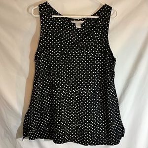 Nomadic Traders rayon polka dot L tank sleeveless